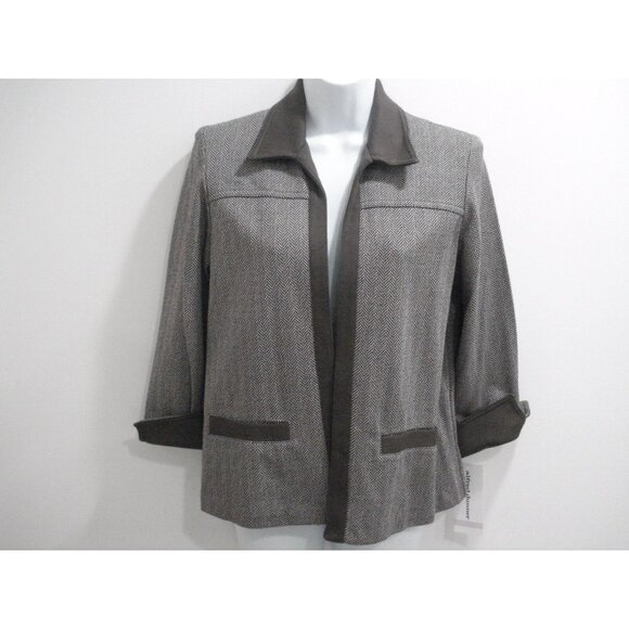 Alfred Dunner Ladies Cocoa Brown Blazer Jacket Petite Size 6P - Picture 10 of 11